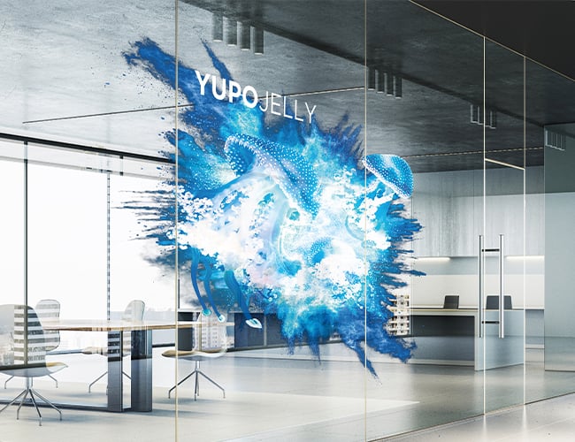 YUPO Application Example YUPOJelly | sticker on glass